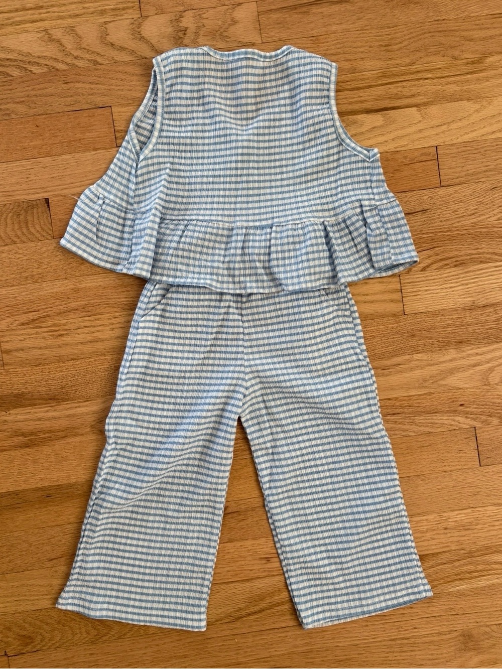 Blue and White gingham toddler set